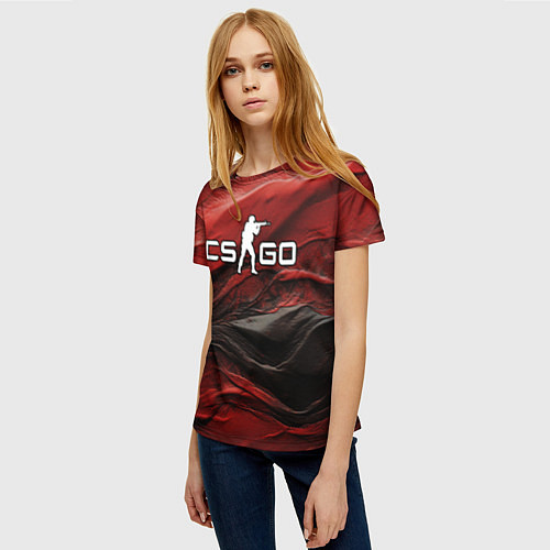 Женская футболка Dark red CS GO / 3D-принт – фото 3