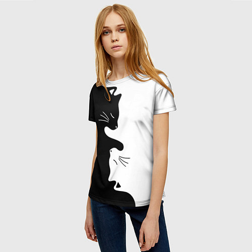 Женская футболка Котики Инь-Янь / 3D-принт – фото 3