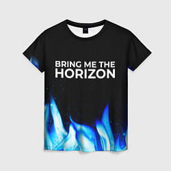 Футболка женская Bring Me the Horizon blue fire, цвет: 3D-принт