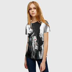 Футболка женская Охотник в маске кицунэ, цвет: 3D-принт — фото 2