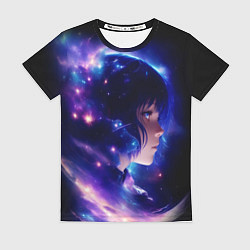Футболка женская Космическая женщина, цвет: 3D-принт