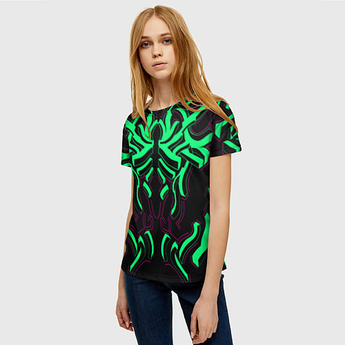 Женская футболка Кибер змей / 3D-принт – фото 3