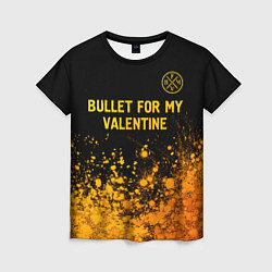 Футболка женская Bullet For My Valentine - gold gradient: символ св, цвет: 3D-принт