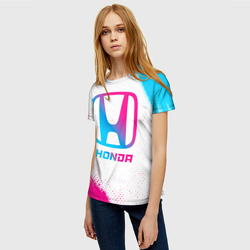 Женская футболка Honda neon gradient style / 3D-принт – фото 3