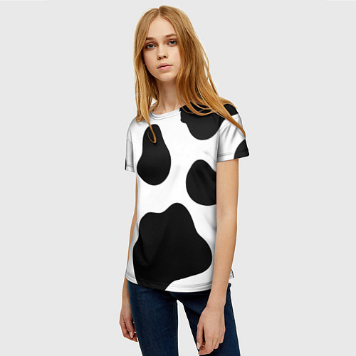 Женская футболка Принт - пятна коровы / 3D-принт – фото 3