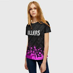 Футболка женская The Killers rock legends: символ сверху, цвет: 3D-принт — фото 2