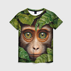 Женская футболка Обезьяна в джунглях