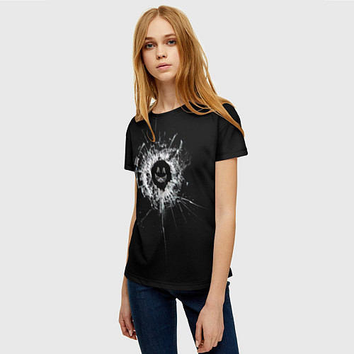 Женская футболка Black Mirror - smile / 3D-принт – фото 3