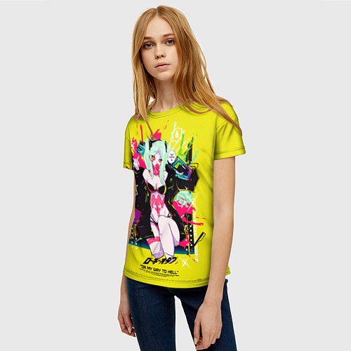 Женская футболка Ребекка - Киберпанк 2077 / 3D-принт – фото 3