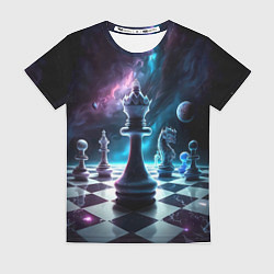 Футболка женская Космические шахматы, цвет: 3D-принт