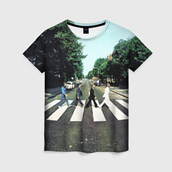 Футболка женская The Beatles альбом Abbey Road, цвет: 3D-принт
