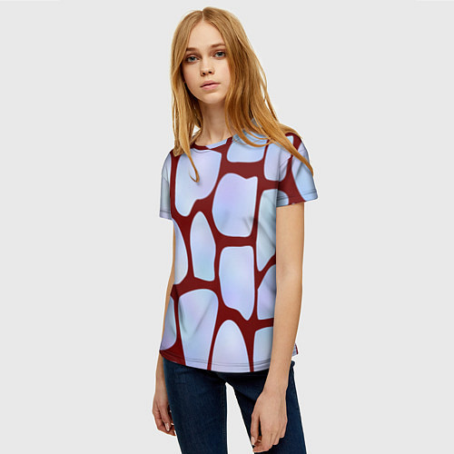 Женская футболка Клеточная ткань / 3D-принт – фото 3