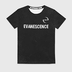 Футболка женская Evanescence glitch на темном фоне: символ сверху, цвет: 3D-принт