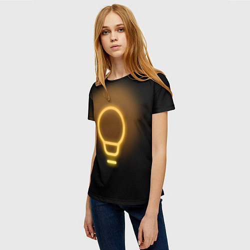 Женская футболка Неоновая лампа / 3D-принт – фото 3