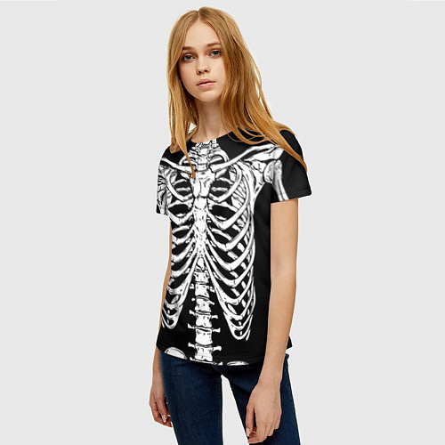 Женская футболка Skeleton ribs / 3D-принт – фото 3