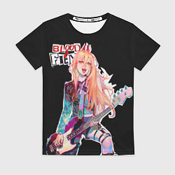 Женская футболка Пауэр с гитарой - Человек бензопила