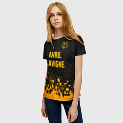 Футболка женская Avril Lavigne - gold gradient: символ сверху, цвет: 3D-принт — фото 2