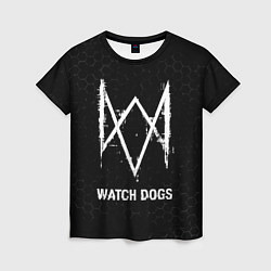 Футболка женская Watch Dogs glitch на темном фоне, цвет: 3D-принт