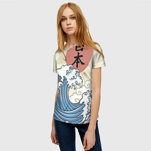 Женская футболка Япония море / 3D-принт – фото 3