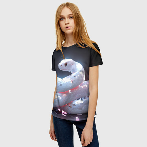 Женская футболка Лунный змей / 3D-принт – фото 3