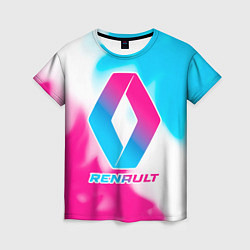 Женская футболка Renault neon gradient style