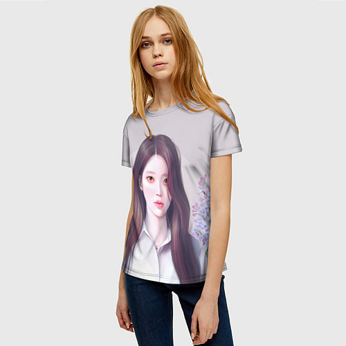 Женская футболка АйЮ в цыетах - IU / 3D-принт – фото 3