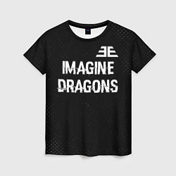 Футболка женская Imagine Dragons glitch на темном фоне: символ свер, цвет: 3D-принт