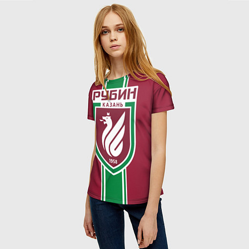 Женская футболка Фк Рубин - Казань / 3D-принт – фото 3