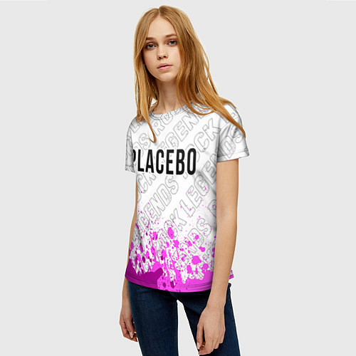 Женская футболка Placebo rock legends: символ сверху / 3D-принт – фото 3