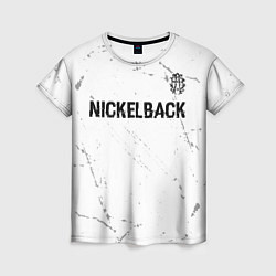 Футболка женская Nickelback glitch на светлом фоне: символ сверху, цвет: 3D-принт