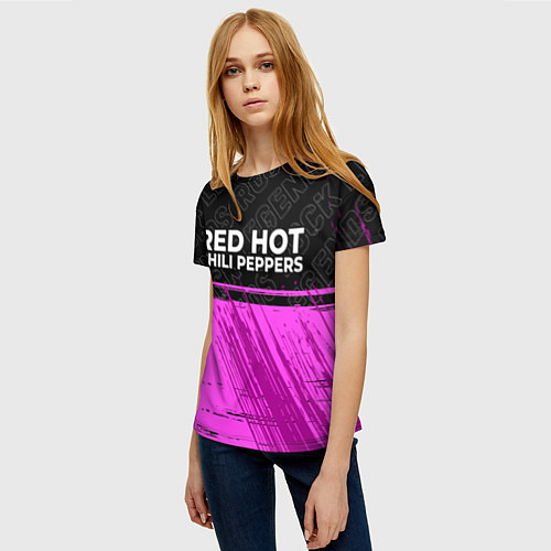 Женская футболка Red Hot Chili Peppers rock legends: символ сверху / 3D-принт – фото 3