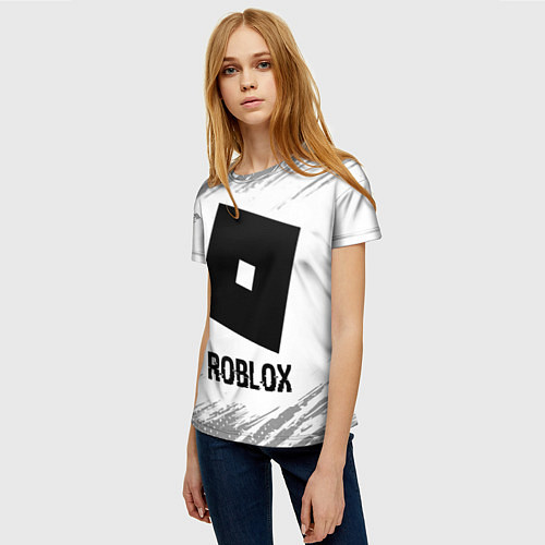Женская футболка Roblox glitch на светлом фоне / 3D-принт – фото 3