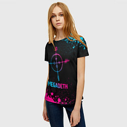Футболка женская Megadeth - neon gradient, цвет: 3D-принт — фото 2