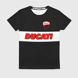 Футболка женская Ducati motors - черный, цвет: 3D-принт