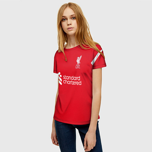 Женская футболка Макаллистер Ливерпуль форма 2324 домашняя / 3D-принт – фото 3