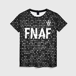 Футболка женская FNAF glitch на темном фоне: символ сверху, цвет: 3D-принт