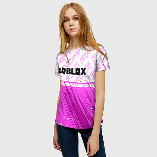 Женская футболка Roblox pro gaming: символ сверху / 3D-принт – фото 3