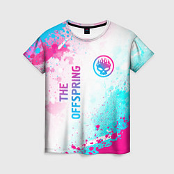 Футболка женская The Offspring neon gradient style: надпись, символ, цвет: 3D-принт