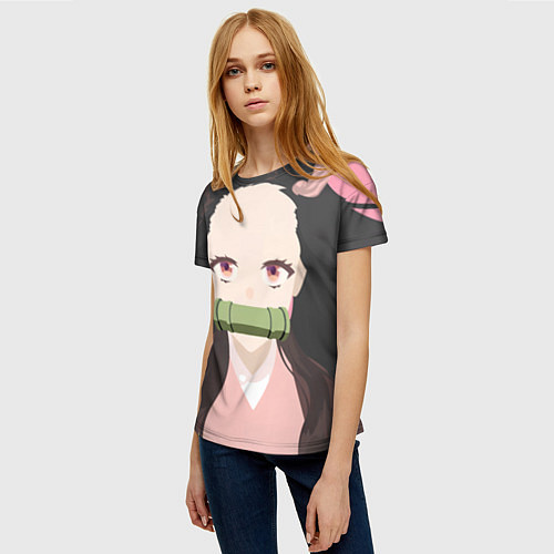 Женская футболка Клинок рассекающий демонов Нэдзуко / 3D-принт – фото 3