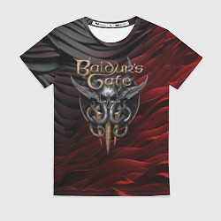 Футболка женская Baldurs Gate 3 logo dark red black, цвет: 3D-принт