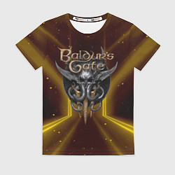 Футболка женская Baldurs Gate 3 logo black gold, цвет: 3D-принт