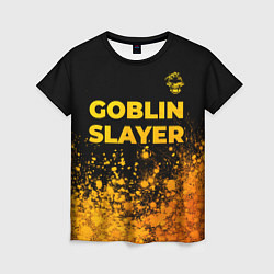 Футболка женская Goblin Slayer - gold gradient: символ сверху, цвет: 3D-принт