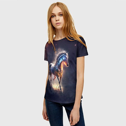 Женская футболка Звездный скакун / 3D-принт – фото 3