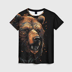 Футболка женская Бурый медведь, цвет: 3D-принт