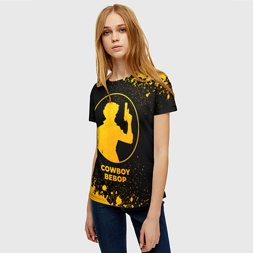 Женская футболка Cowboy Bebop - gold gradient / 3D-принт – фото 3