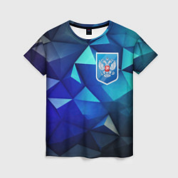 Футболка женская Russia blue abstract, цвет: 3D-принт