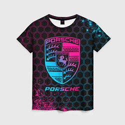 Футболка женская Porsche - neon gradient, цвет: 3D-принт