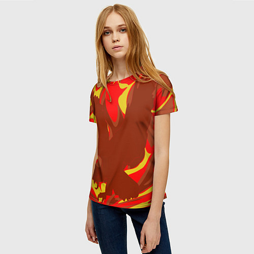Женская футболка Огненный сокол / 3D-принт – фото 3