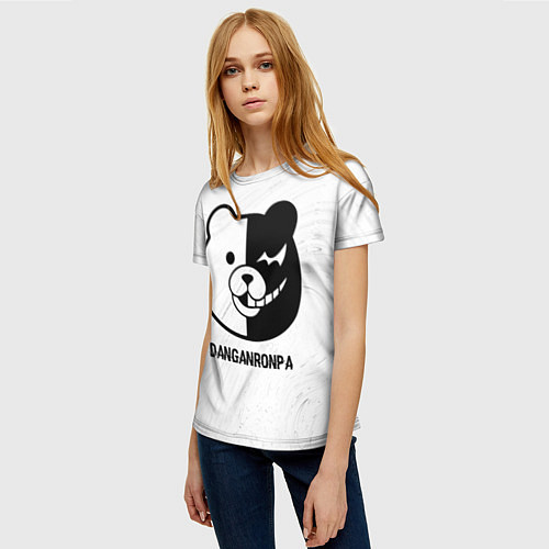 Женская футболка Danganronpa glitch на светлом фоне / 3D-принт – фото 3