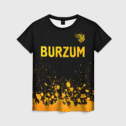 Футболка женская Burzum - gold gradient: символ сверху, цвет: 3D-принт